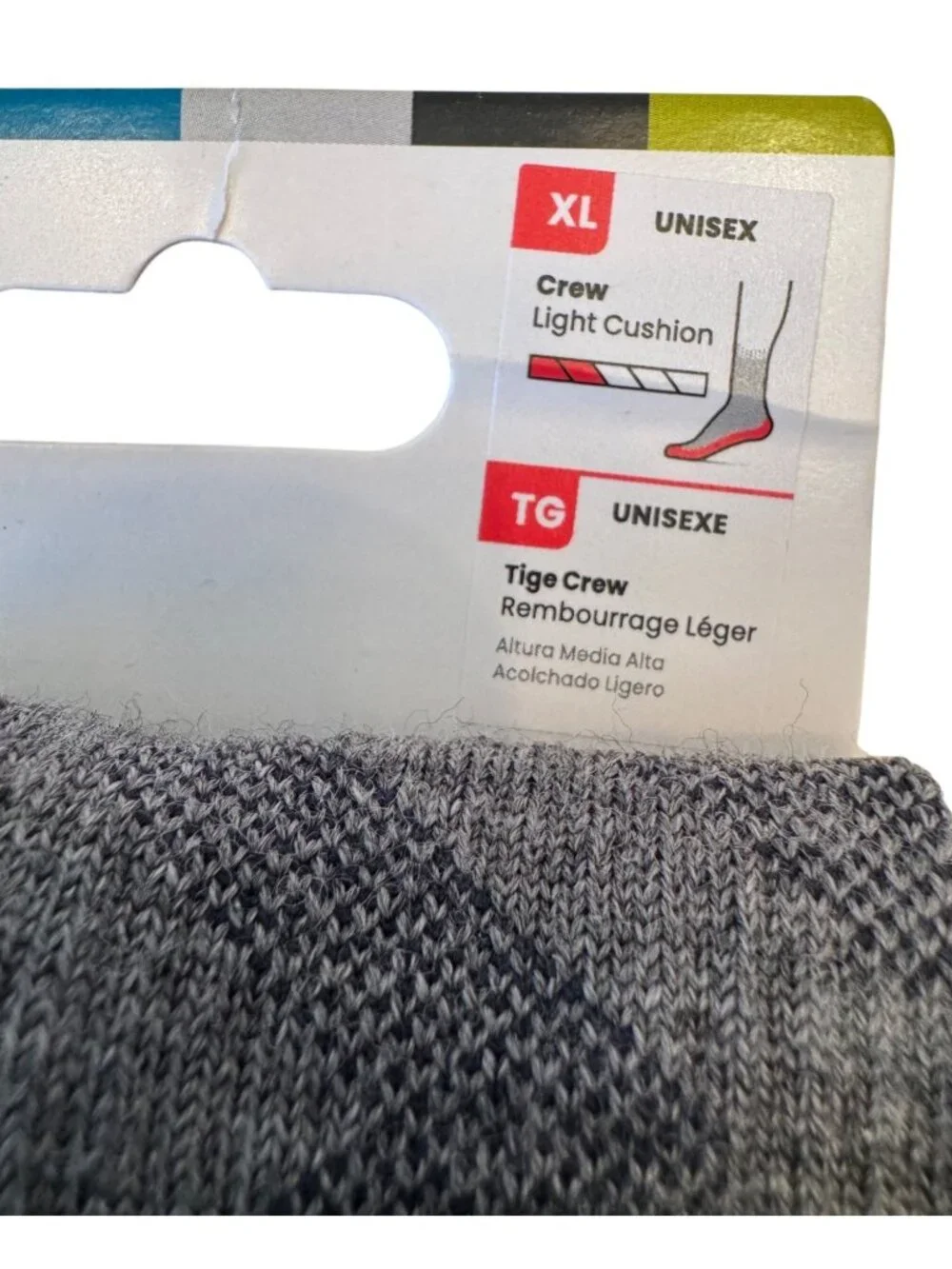 Smartwool Hike Crew Sock Size XL M12-14.5 W13-15.5 Tige Gray